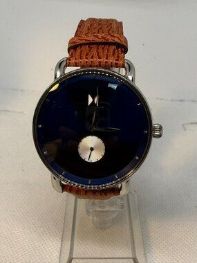 MVMT Men's Revolver Watch Blue Dial Brown Generic Leather Strap D-MR01-BLUS